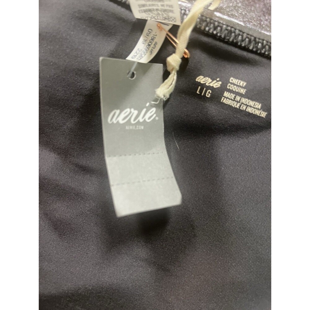 Aerie Metallic Silver Bikini Set Size L Festival Rave Pool Party NWT Must See - Picture 9 of 12